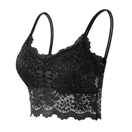 Allegorly Bustier Damen BH ohne Buegel Wohlfühl Bustiers Tops Bügelloser Soft Bra Schlaf Still Sport Crop Top Büstier Spitze BH Bra Top Set Sport BHS für Women für Yoga Fitness Training - 1