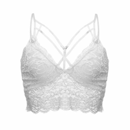 Blingko Damen Sexy Dessous Erotisch Gepolstert Cup Comfort Bra Crop Wireless Dessous Frauen Büstenhalter Super Push Up BH Bügelloser Soft Bra Dessous Damen Sexy Reizwäsche Rot - 1
