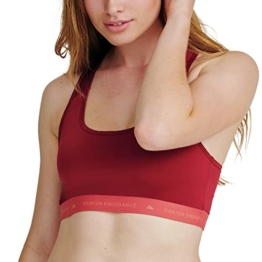 DANISH ENDURANCE Sport BH für Damen, bügellos, bequem & leicht, recycelte Materialien, Racerback-Bralette mit Kompression für Yoga, Pilates, Training, Laufen, Joggen, 1er Pack (Ruby, XL) - 1