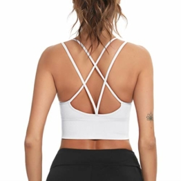 Enjoyoself Damen Sport BH ohne Bügel Push Up Sport Bra Gepolstert Bustier mit Schnüre am Rücken Leicht BH Top für Yoga Fitness - 1