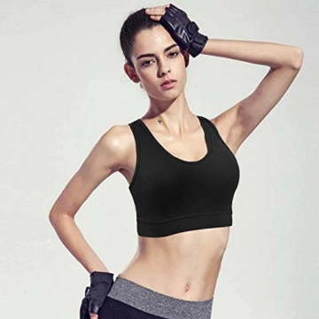 HBselect 3stk Sport BH Bustier Damen Bralette Nathloser mit Polstern Sportbekleidung ohne Bügel atmungsaktiv Joggen Yoga Jumping Fitness - 5