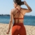 icyzone Yoga Sport-BH Damen Bustier mit Gepolstert - Atmungsaktiv Ohne Bügel Sports Bra Top (S, Persimmon) - 2