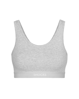 Snocks 1er Pack Bustier Damen Bio Baumwolle Bügelloser Bralette BH Grau Sport BH Größe L (40/42) Soft BH - BH Damen ohne Bügel Unterwäsche Frauen Yoga, Pilates Sportbh - 1