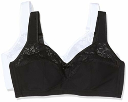 Susa Damen Susa Damen O. Bügel 27931 B gelloser BH, Mehrfarbig (Weiß/ Schwarz 215), 100C EU - 1