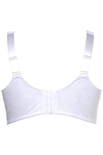 Ulla Popken Damen Entlastungs, Kelly, ohne Bügel, Spitze Bügelloser BH, Weiß (Weiss 20), (Herstellergröße:95D) - 3