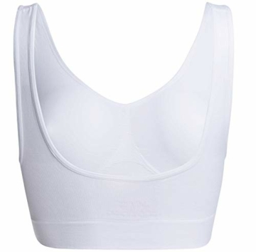 UnsichtBra Bustier Damen BH ohne Buegel | 3er Set Wohlfühl Bustiers Tops | Bügelloser Soft Bra | Schlaf Still Sport Bralette schwarz, weiß, beige (wellbra_swh)(L) - 4