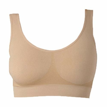 UnsichtBra Bustier Damen BH ohne Buegel | 3er Set Wohlfühl Bustiers Tops | Bügelloser Soft Bra | Schlaf Still Sport Bralette schwarz, weiß, beige (wellbra_swh)(L) - 6