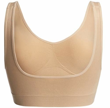 UnsichtBra Bustier Damen BH ohne Buegel | 3er Set Wohlfühl Bustiers Tops | Bügelloser Soft Bra | Schlaf Still Sport Bralette schwarz, weiß, beige (wellbra_swh)(L) - 9