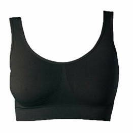 UnsichtBra Bustier Damen BH ohne Buegel | Wohlfühl Bustiers Top | Bügelloser Soft Bra | Schlaf Still Sport Bralette in vielen Farben (wellbra_sngl)(XL, Schwarz) - 1