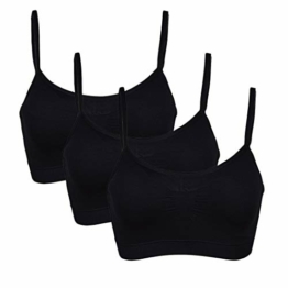 Vertvie Womens Strech Duenn Ohne Buegel Push up Yoga Sports BH Bra Top Set Fuer Fitnesstraining Polsterung 2er/3er Pack (Größe S/Etiketten M, 3 Schwarz) - 1