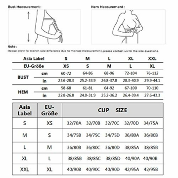 Vertvie Womens Strech Ohne Buegel Push up Yoga Sports BH Bra Top Set Fuer Fitnesstraining Polsterung 3er Pack (EU L/Tag XL, Schwarz+Rosa+Weiß) - 6